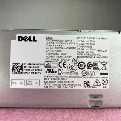 Dell AC260EBM-00 052CKC 80 Plus Bronze Switching Power Supply Tested