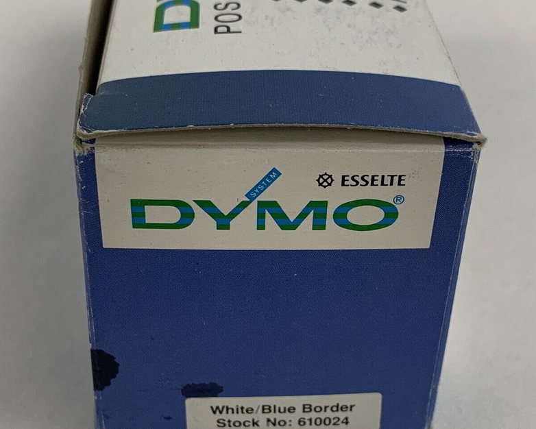 Dymo 610024 Esselte PosiPrint Labeling Tape White Blue Border 3/8"x10" 10x Rolls