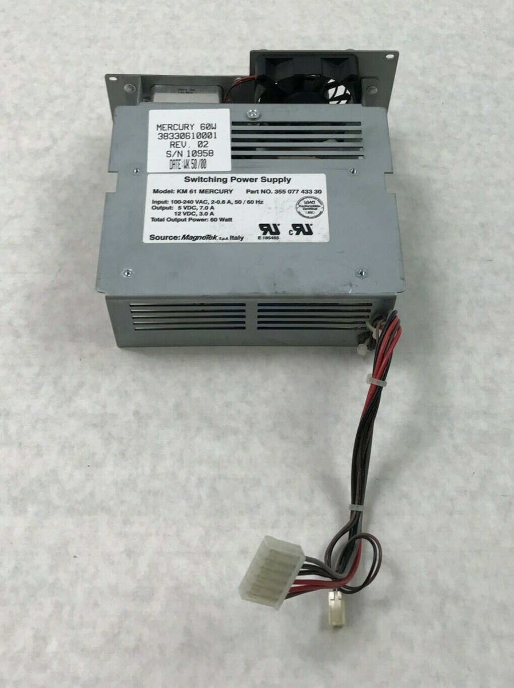 KM 61 Mercury 355-077-433-30 Switching Power Supply 60Hz  60W 240VAC 7A