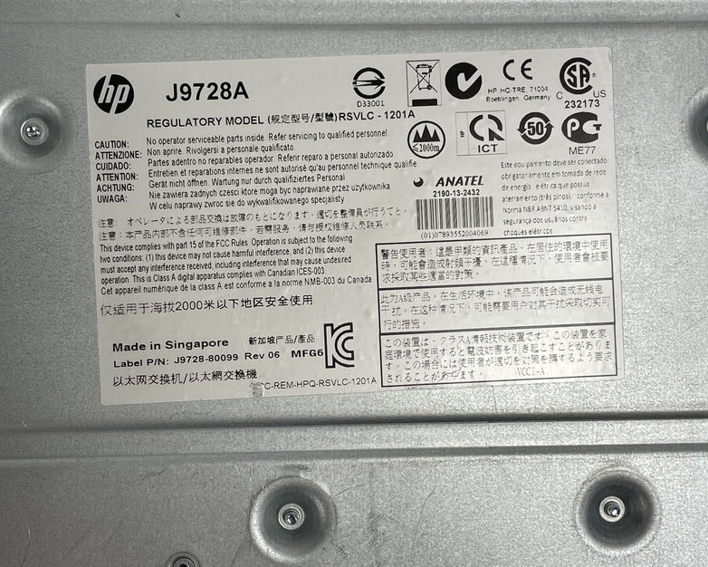 HP 2920-48G J9728A 48-Port Layer 3 Managed Gigabit Switch Tested & Reset