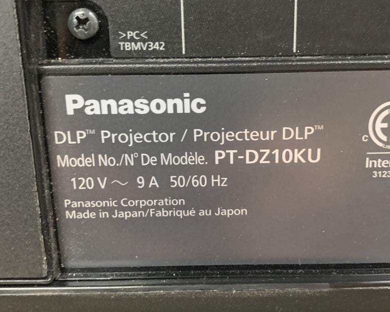 Panasonic PT-DZ10KU WUXGA DLP Lamp Projector Bad Lamp 1 - No Lens No Remote