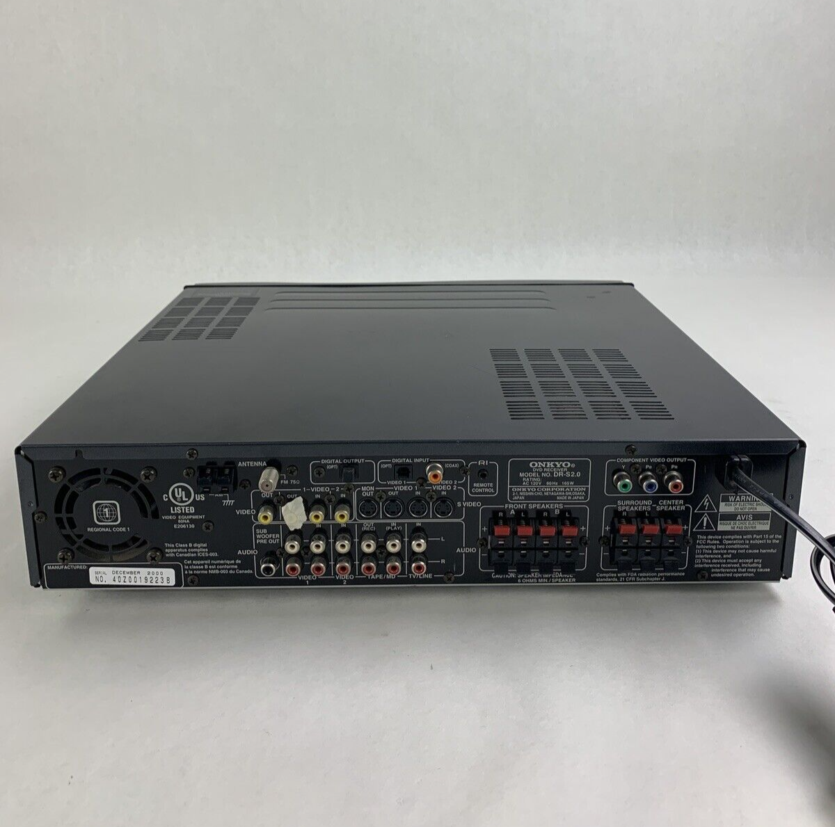Onkyo DVD Receiver DR-S2.0  Tested No Remote