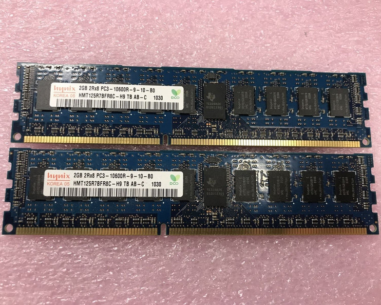 Hynix 4GB Kit 2x2GB 2Rx8 PC3-10600R-9-10-B0 Server Ram HMT125R7BFR8C