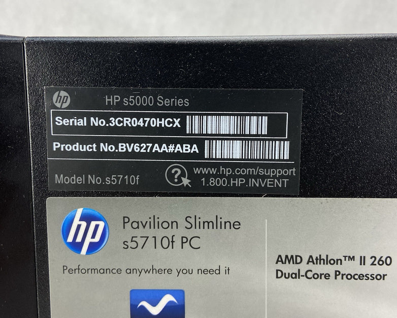 HP Pavilion Slimline S57010f SFF AMD Athlon 2 x2 260 3.2GHz 3GB RAM No HDD No OS