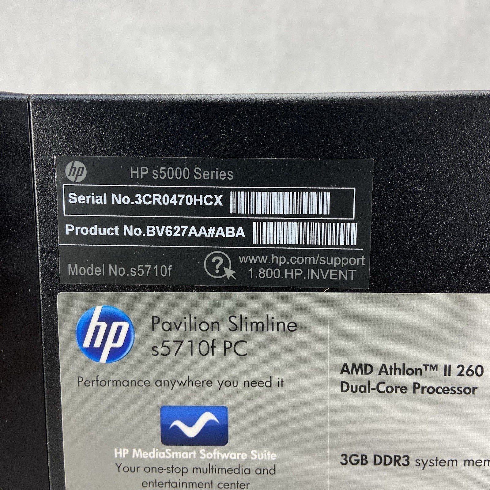 HP Pavilion Slimline S57010f SFF AMD Athlon 2 x2 260 3.2GHz 3GB RAM No HDD No OS4