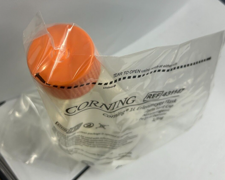 Corning 431147 1L Erlenmeyer Flask Sterile with Vent Cap New