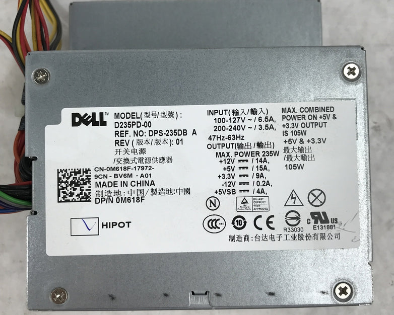 Dell 0M618F D235PD-00 235W Power Supply for Optiplex 360 380
