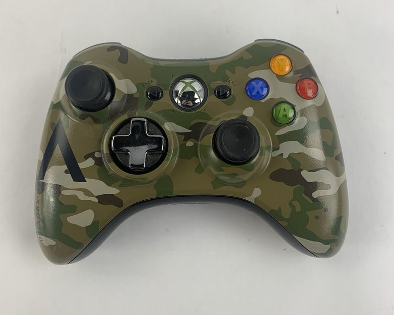 Xbox 360 Green Camouflage Camo Special Edition Halo Controller - Untested
