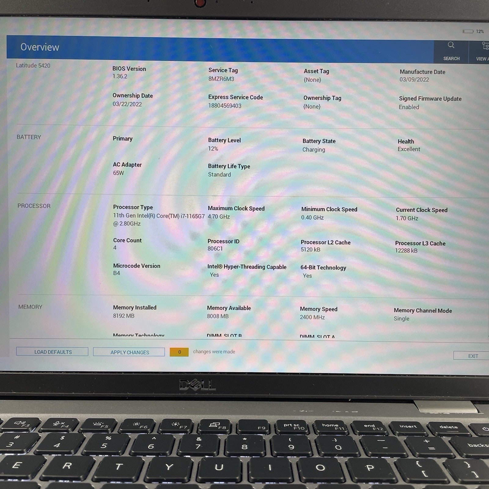 Dell Latitude 5420 14" i7-1165G7 2.80 GHz 8 GB RAM No SSD/OS/AC - READ3