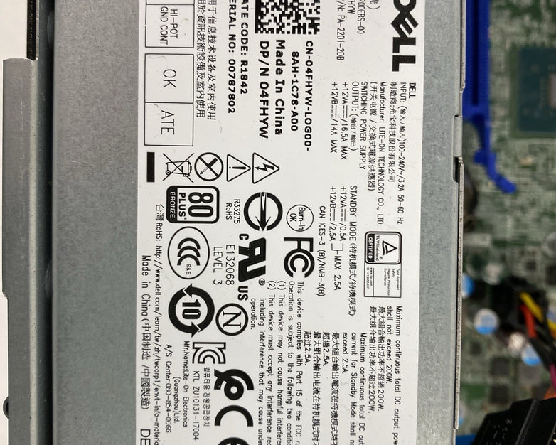 Dell OptiPlex 7060 SFF Intel Core i7-8700 3.2GHz 1x8GB RAM No HDD No OS