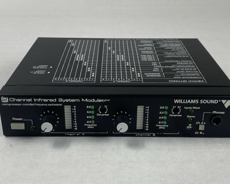 Williams Sound MOD 232 Two Channel Infrared System Modulator Untested
