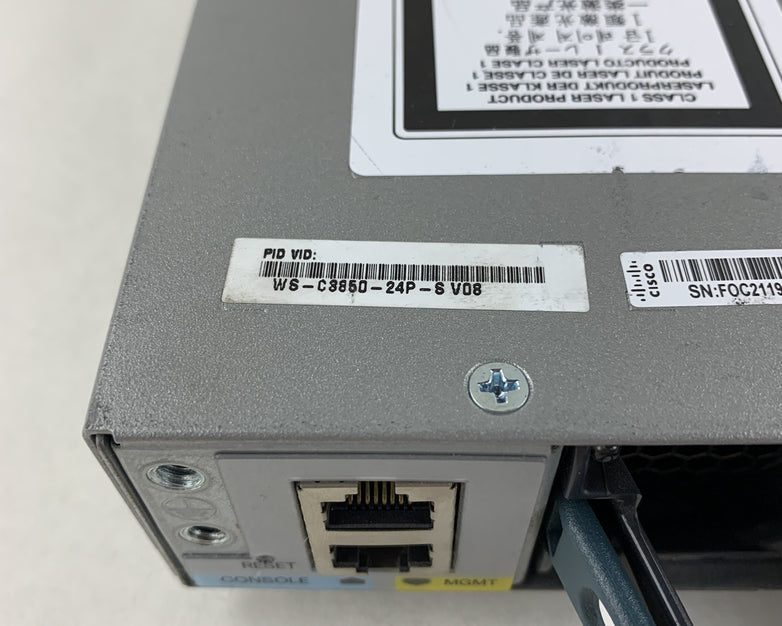 Cisco Catalyst WS-C3850-24P-S V08 24-Port Gigabit Ethernet PoE Switch Tested