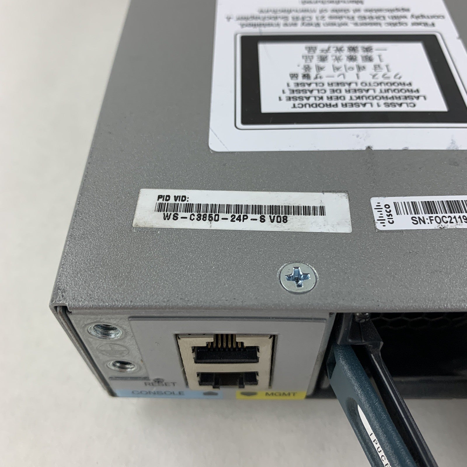 Cisco Catalyst WS-C3850-24P-S V08 24-Port Gigabit Ethernet PoE Switch Tested