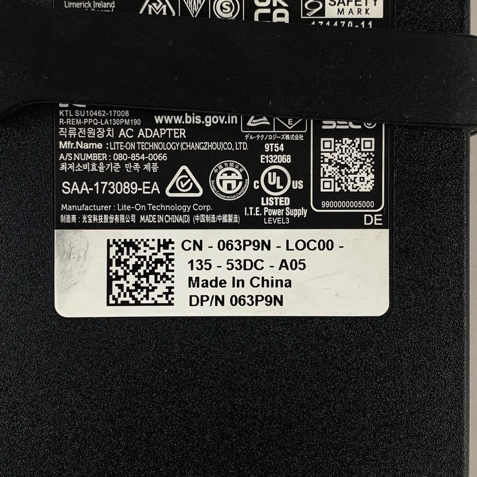 Dell 130W LA130PM190 19.5V 6.7A 130W AC Adapter Charger Large Barrel Lot of 5x3