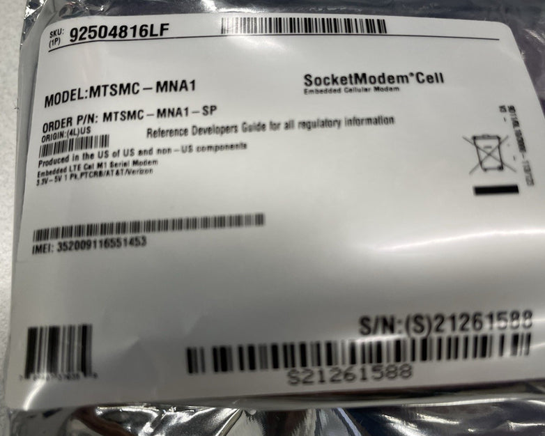 SocketModem Cell MTSMC-MNA1 Embedded Cellular Modem