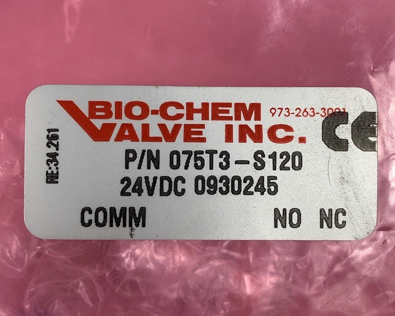 Bio-Chem 075T 24V 075T3-S120 3 Way Syringe Valve