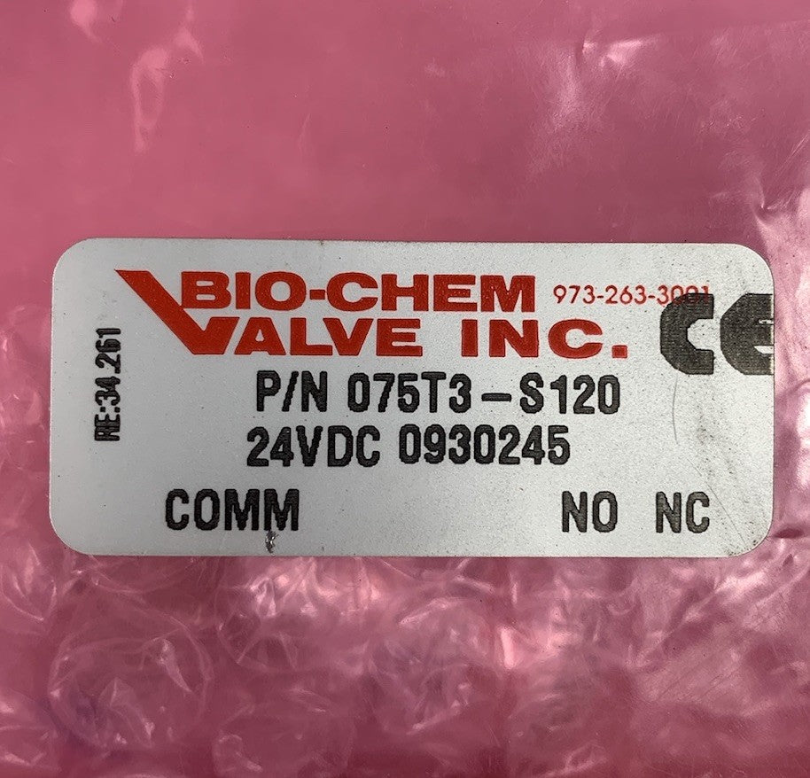 Bio-Chem 075T 24V 075T3-S120 3 Way Syringe Valve