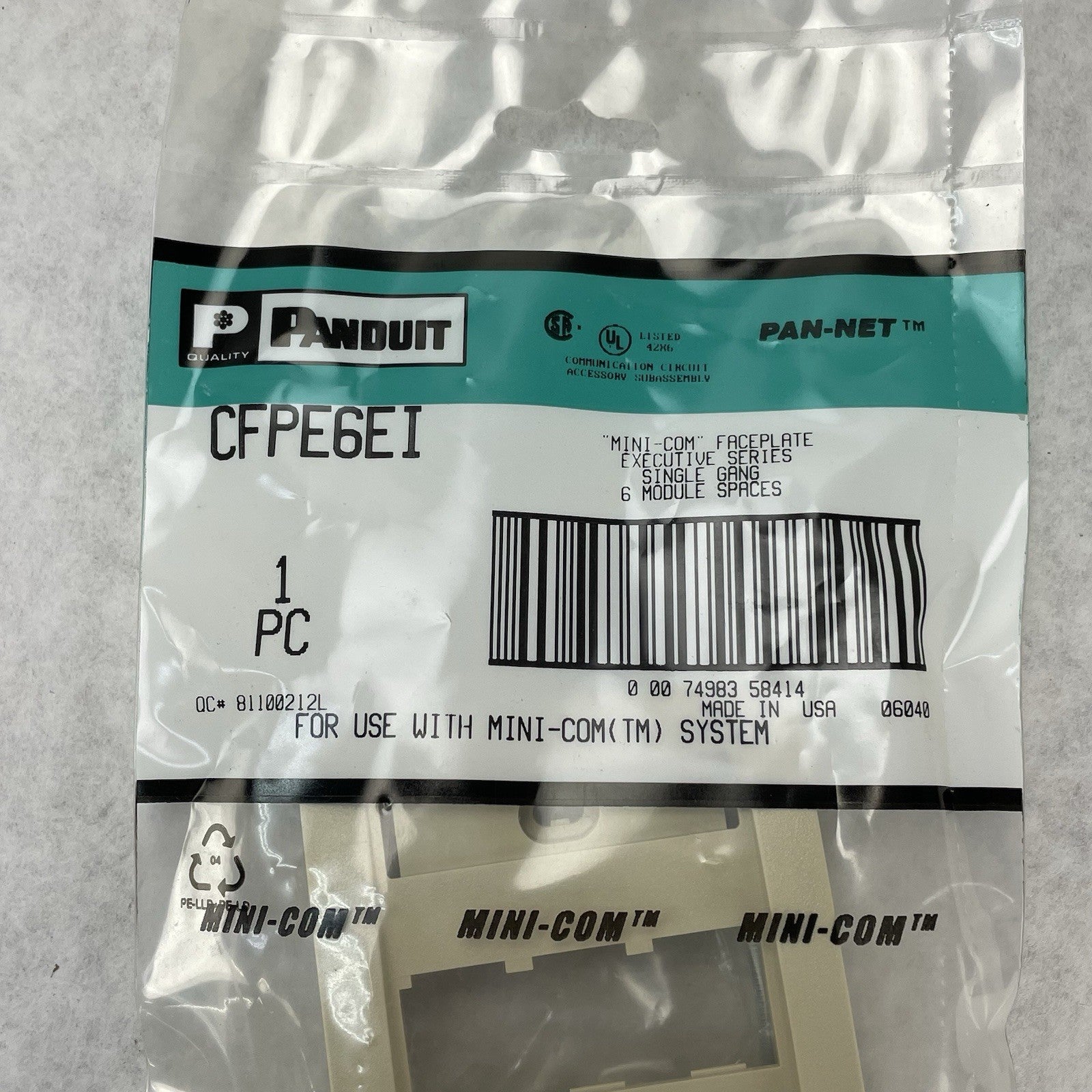 Panduit CFPE6EI MINI-COM Face-Plate Executive Series 6 Module Spaces Lot of 45