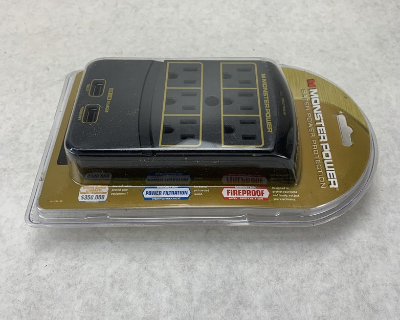 Monster Power Gold 123063-00 6 Outlet 2 USB Surge Protector