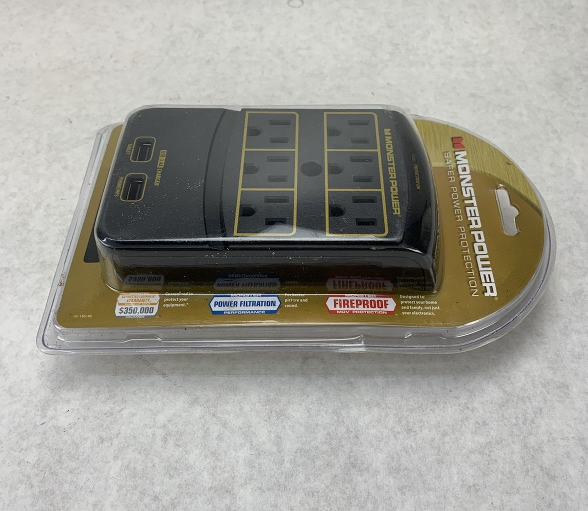Monster Power Gold 123063-00 6 Outlet 2 USB Surge Protector2