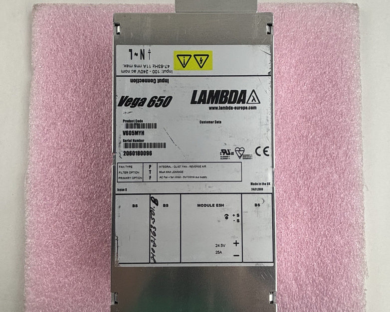 Lambda V605MYH Vega 650 Power Supply 24.5V 25A Untested