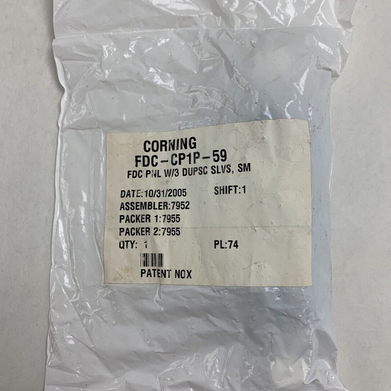 Corning FDC-CP1P-59 FDC PNL W/3 Duplex SC SLVS