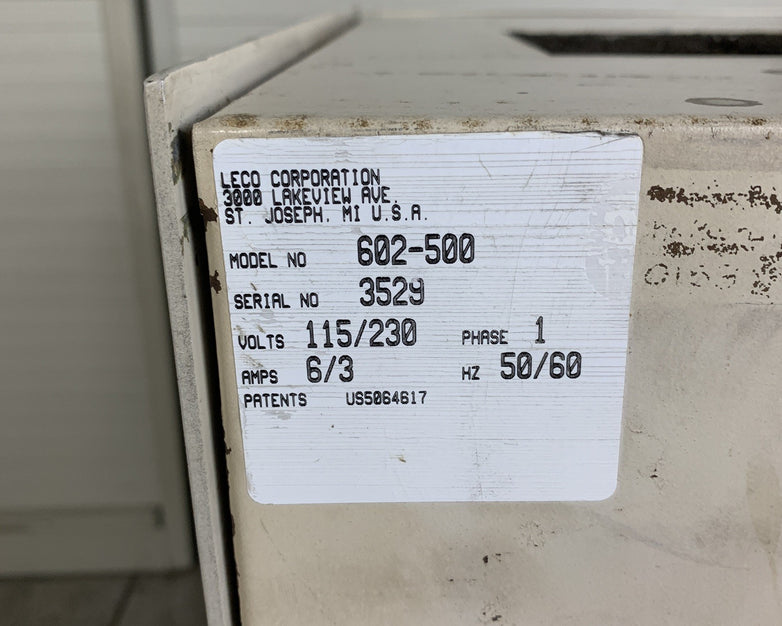 Leco Corp. SC-444 Carbon and Sulfur Analyzer /w 602-500 Furnace No HDD