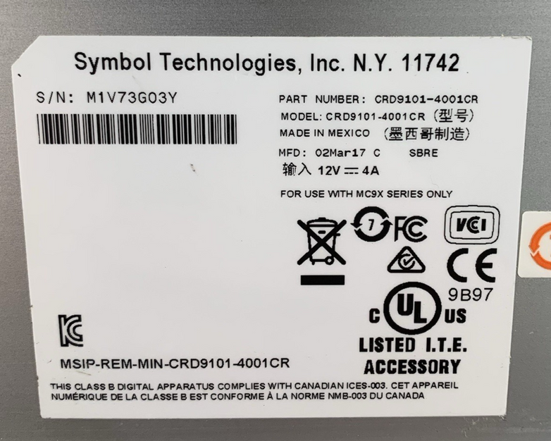 Symbol CRD9101-4001CR 4 Slot Charging Station