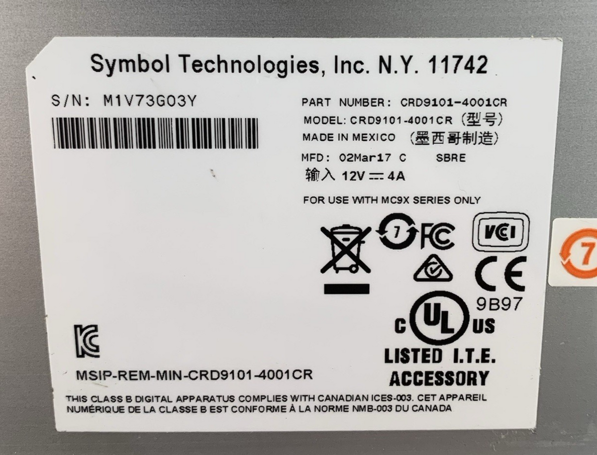 Symbol CRD9101-4001CR 4 Slot Charging Station7
