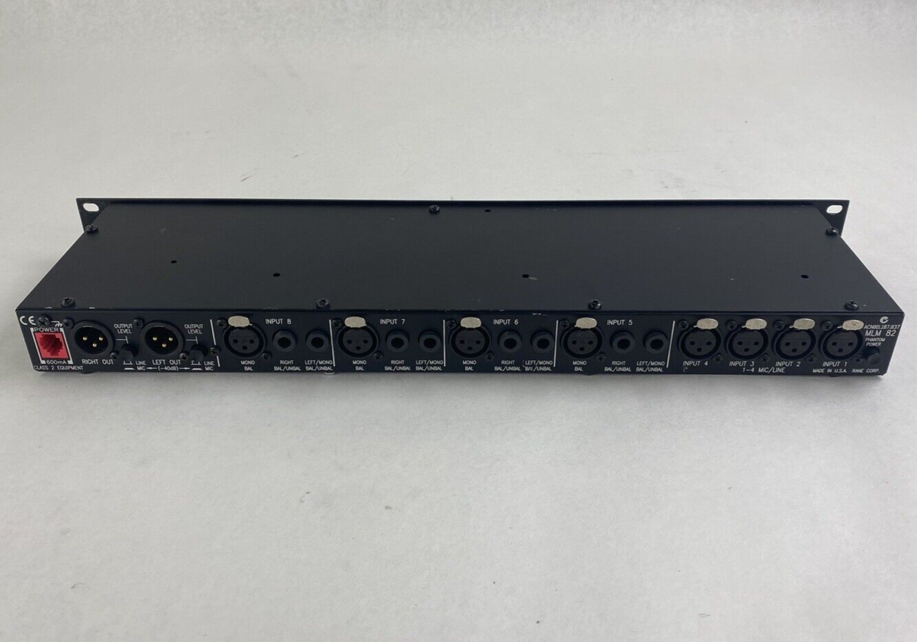 Rane MLM82 8 Channel Rack Mountable Mic/Line Mixer No Power Cord Untested
