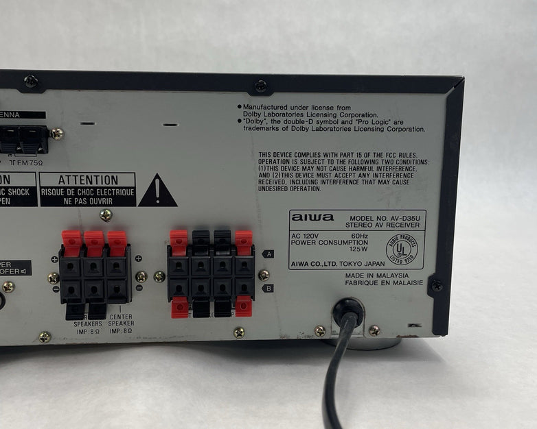 Aiwa AV-D35U 5.1Ch AV Stereo Receiver Only Tested No Remote