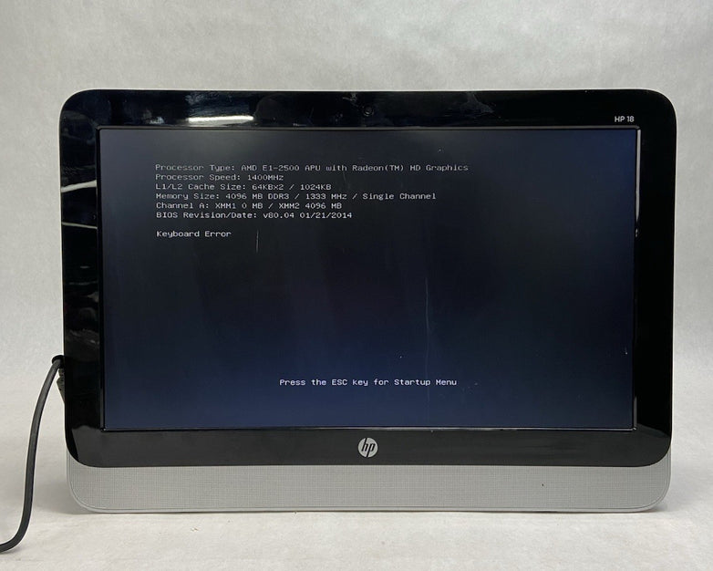 HP 18-5110 AIO AMD E1-2500 1.4GHz 4GB RAM No HDD No OS