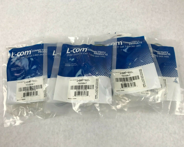 L-Com TDC029-7 Flat Modular Cable RJ12 Tinned End 7.0 ft (Lot of 9)