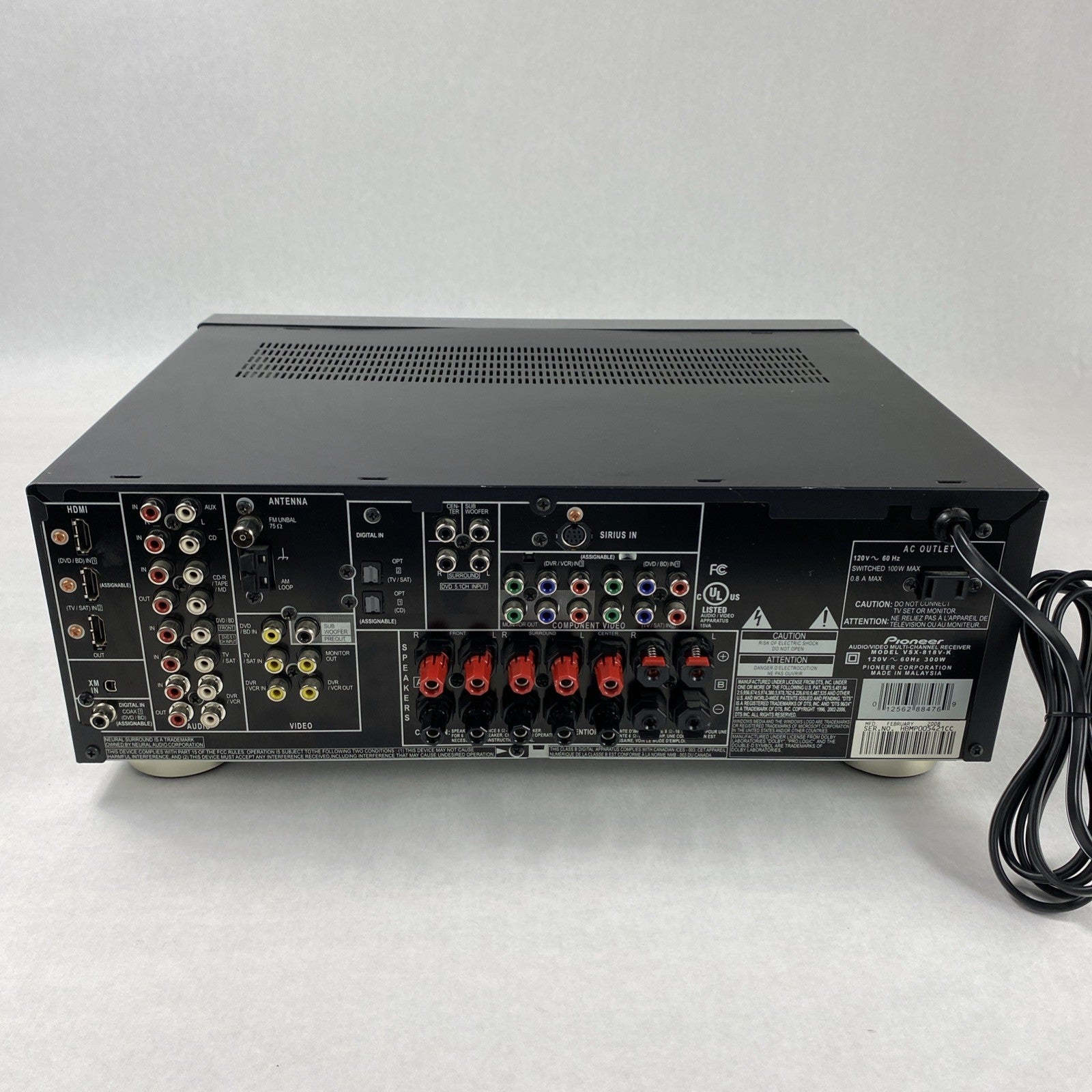 Pioneer VSX-818V Audio Video Multi Channel Receiver No Remote