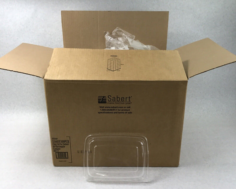 Sabert 54127FSAM 7.5" X 12.5" Plastic Lids Clear Rectangular 300 Pack