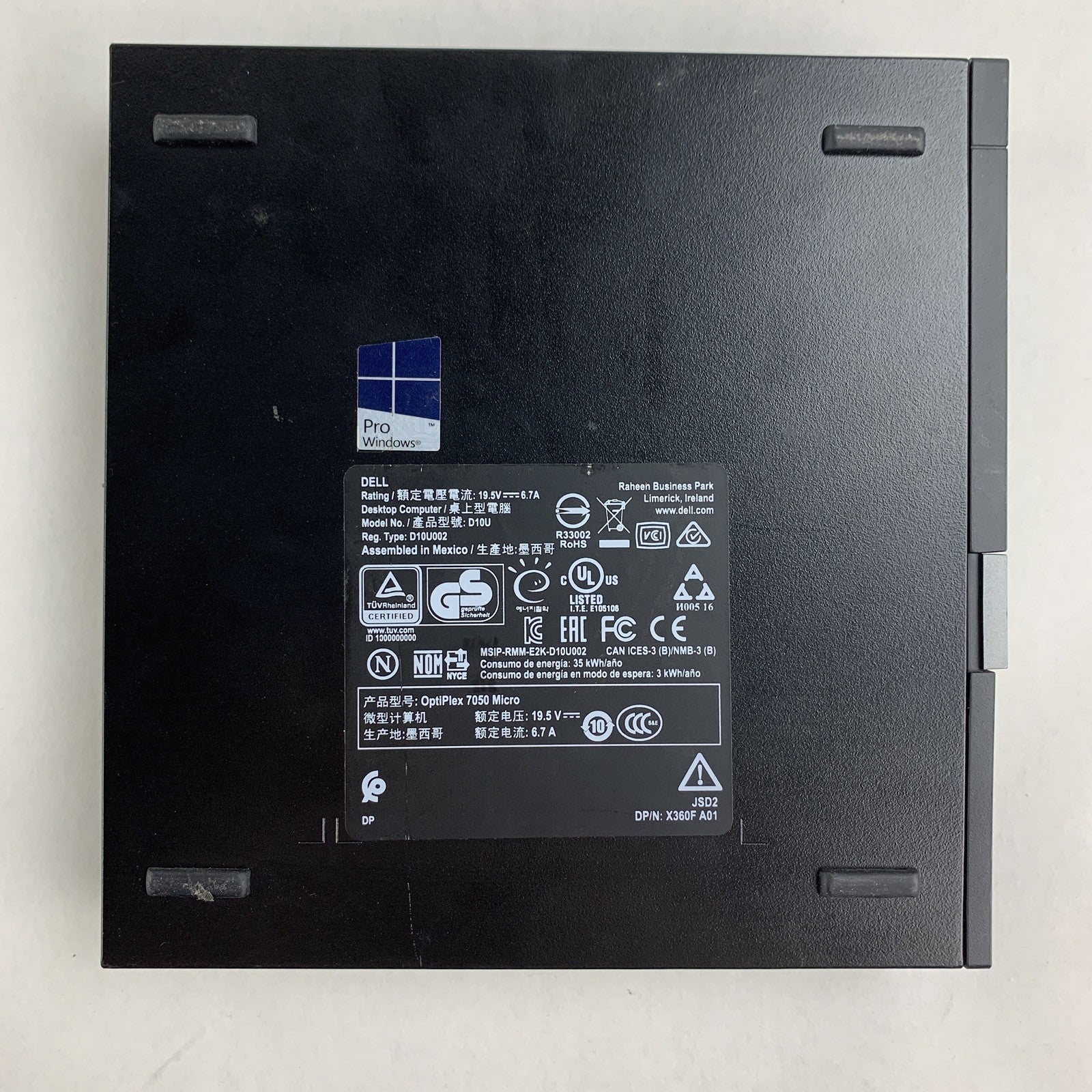 Dell Optiplex 7050 Micro Intel i5-6500T 2.50 GHz 8 GB RAM No AC No HDD No OS