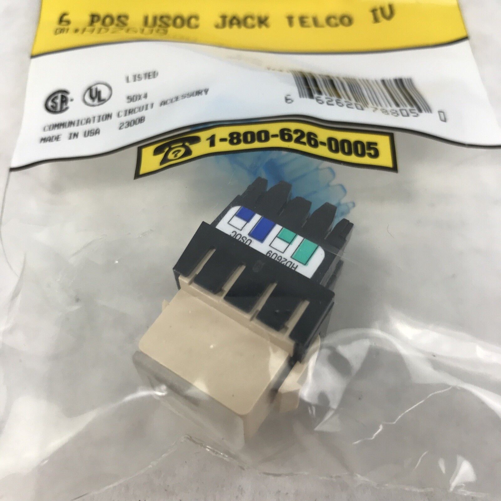 Hubbell Premise Wiring HD26U9 6 Position Wired Jack Coms Circuit Accessory