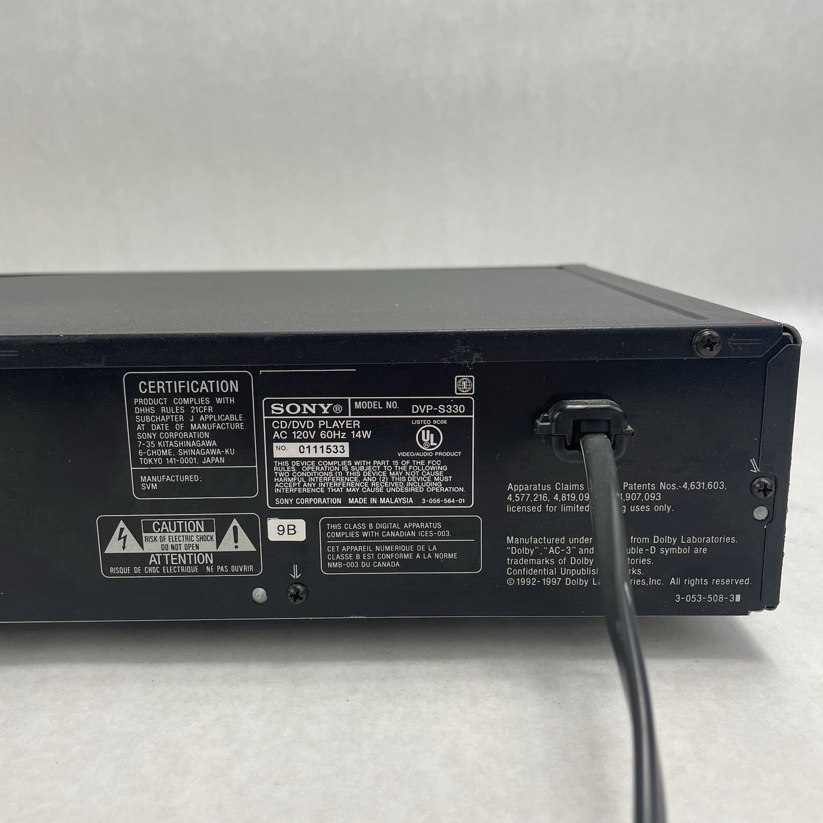 Sony DVP-S330 DVD/CD/Video Player Tested8