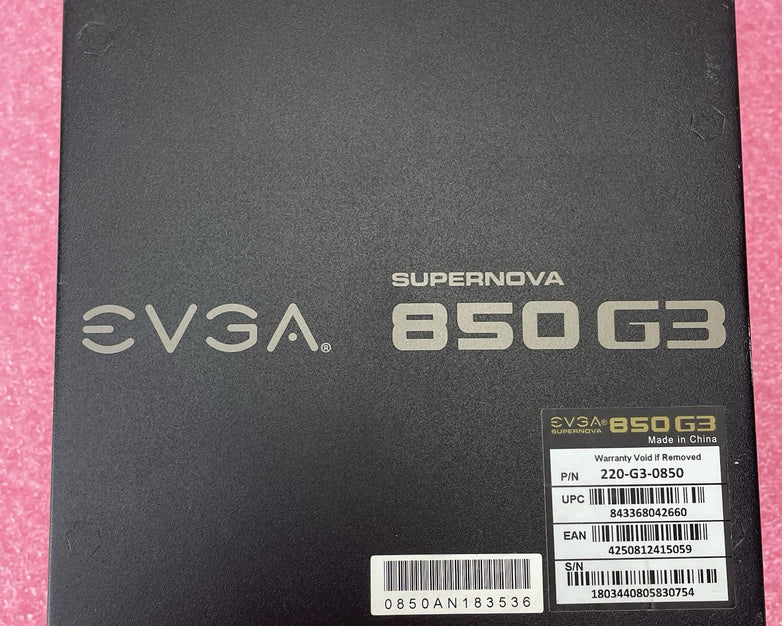 EVGA PSU 220-G3-0850 SuperNOVA 850 G3 850W 80 Plus
