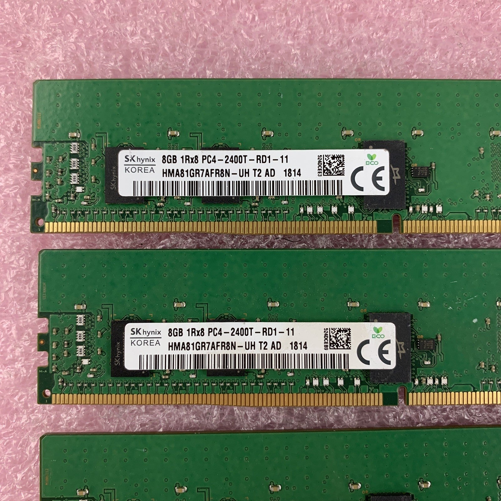 SK Hynix HMA81GR7AFR8N-UH 8 GB 1Rx8 PC4-2400T  RDIMM ECC Memory Ram Lot of 4x