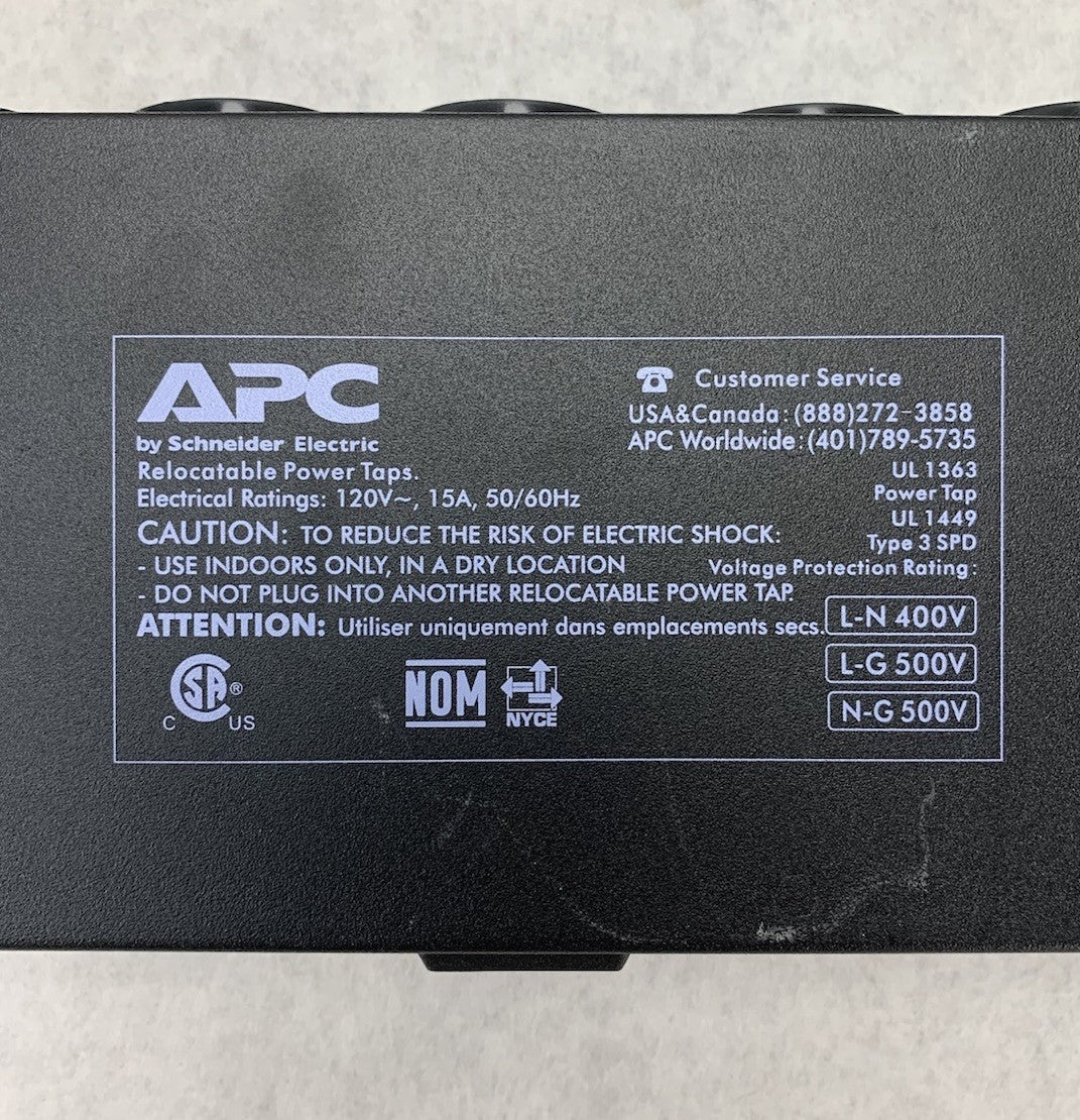 APC SurgeArrest Rackmount NET9RMBLK 120V 15A Power Distribution Unit - Tested11