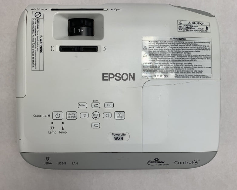 Epson PowerLite W29 H690A LCD Lamp Projector 2724 Lamp Hours - No Remote