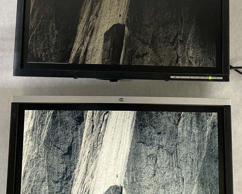 Lot of 2 HP Compaq LA2205WG 22" 1680x1050 DVI-D VGA TFT Monitors noSTAND Grade C