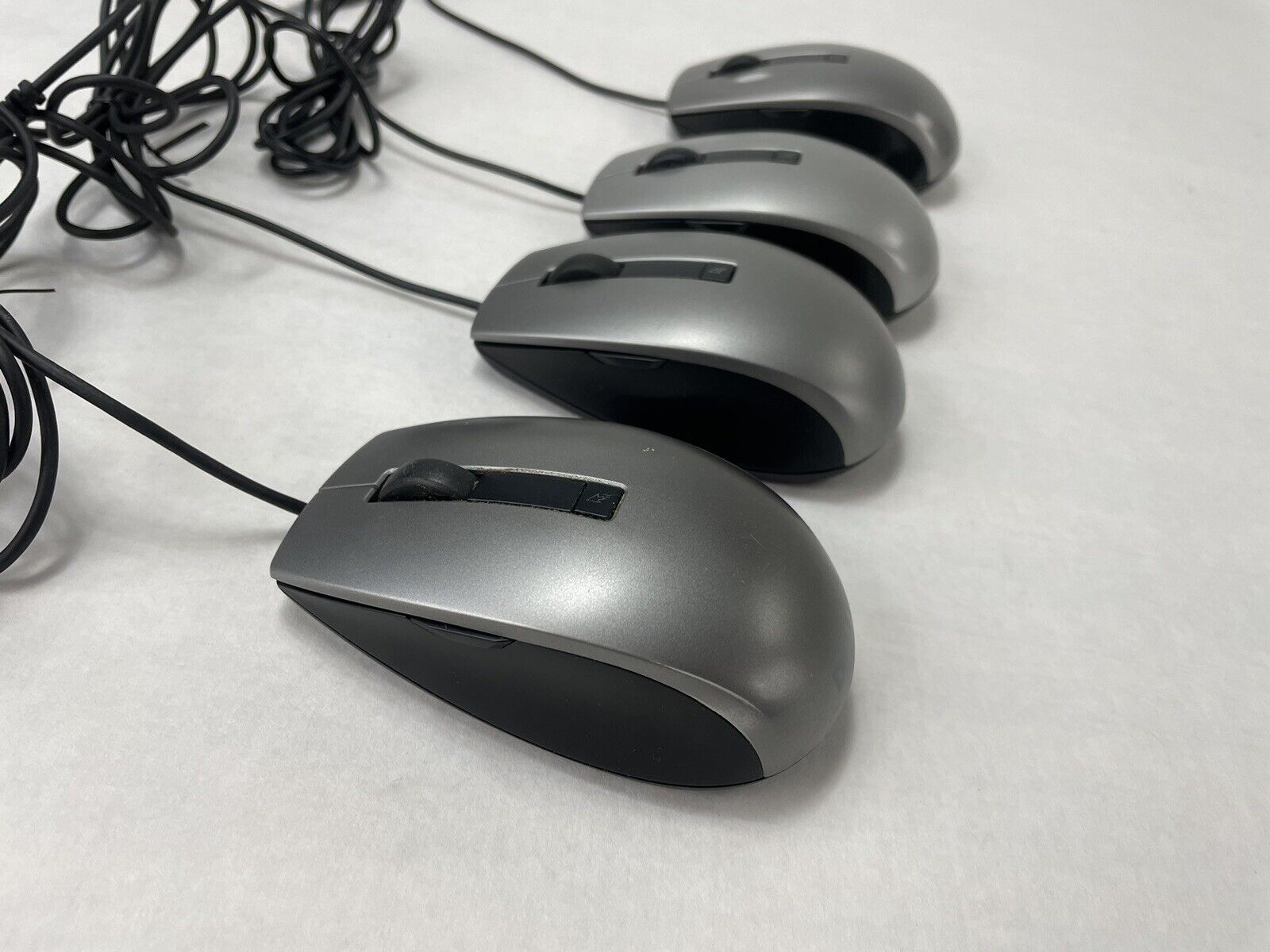 Dell MOCZUL USB Wired Black Laser Scroll Mouse with 6 Buttons Lot of 4