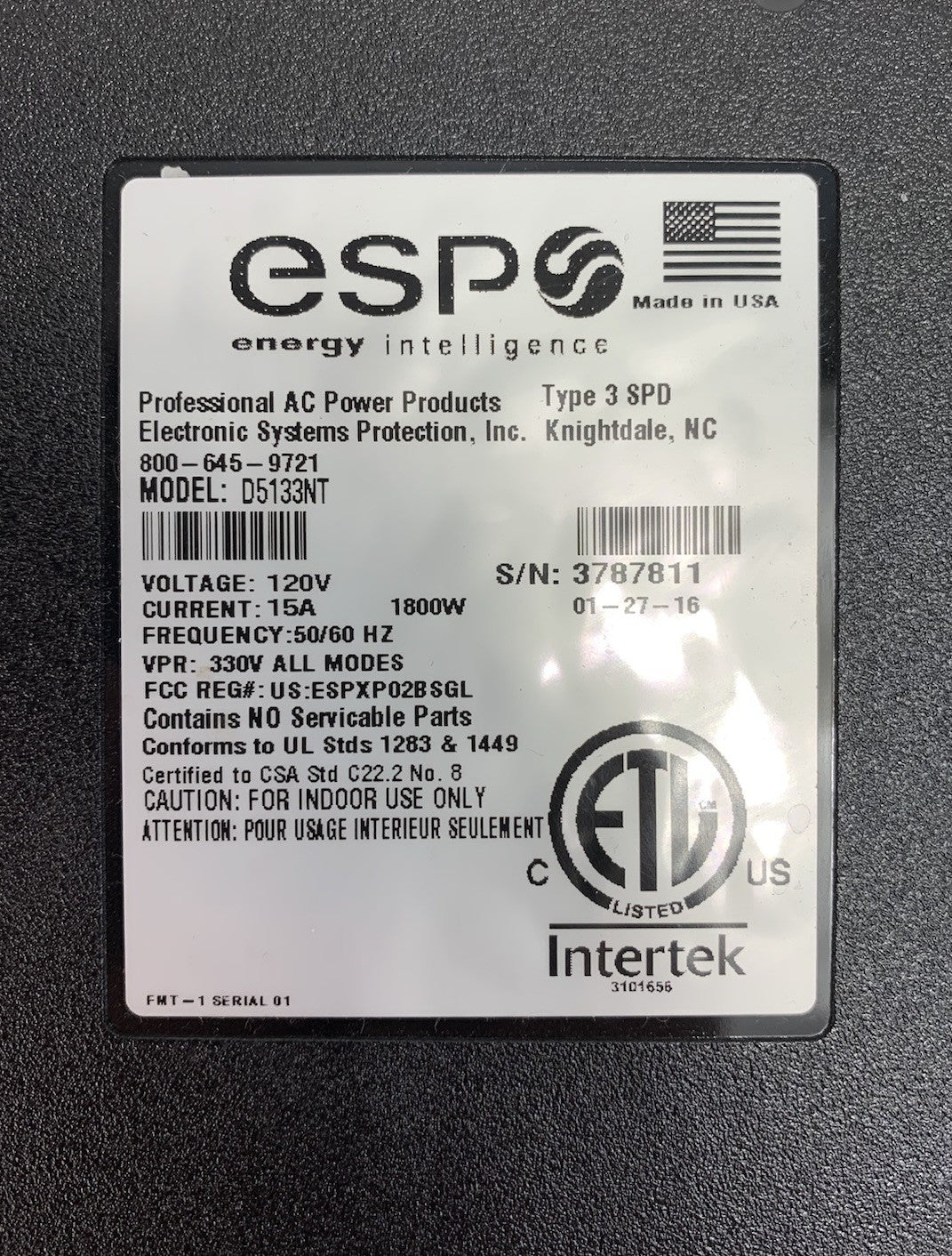 ESP D5133NT 800-645-9721 Surge Protector8