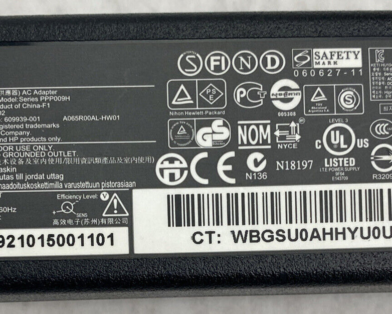HP 608425-002 AC Power Adapter 609939-001 18.5V 3.5A 65W (Lot of 3)
