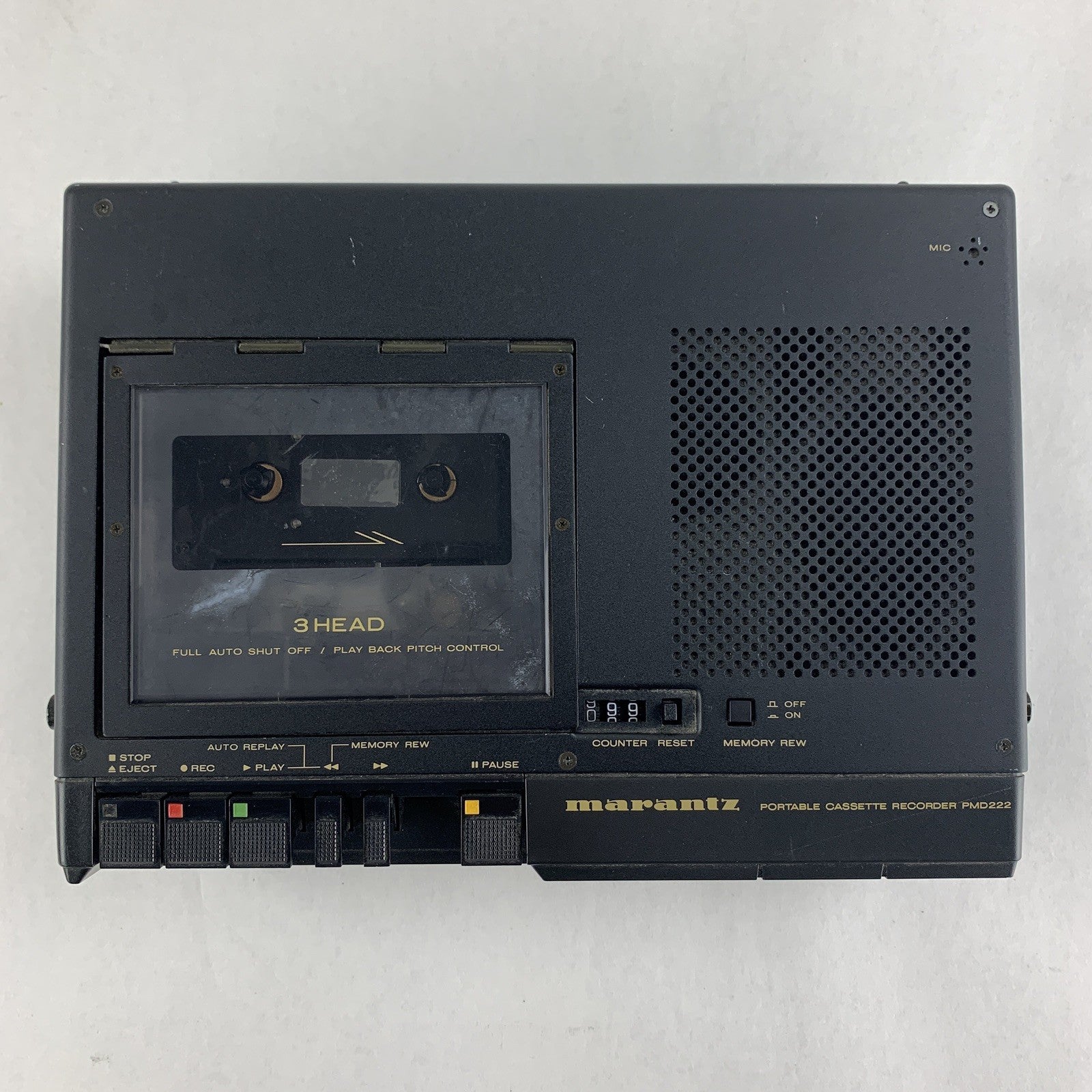 Marantz PMD-222 3 Head Portable Cassette Recorder Tested No Power Supply