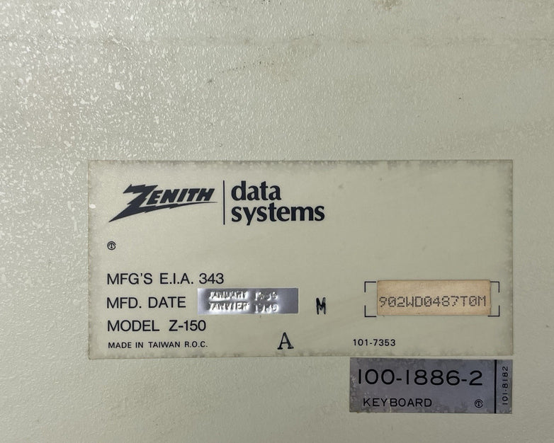 Zenith Data Systems Z-150 Keyboard Yellow Switches
