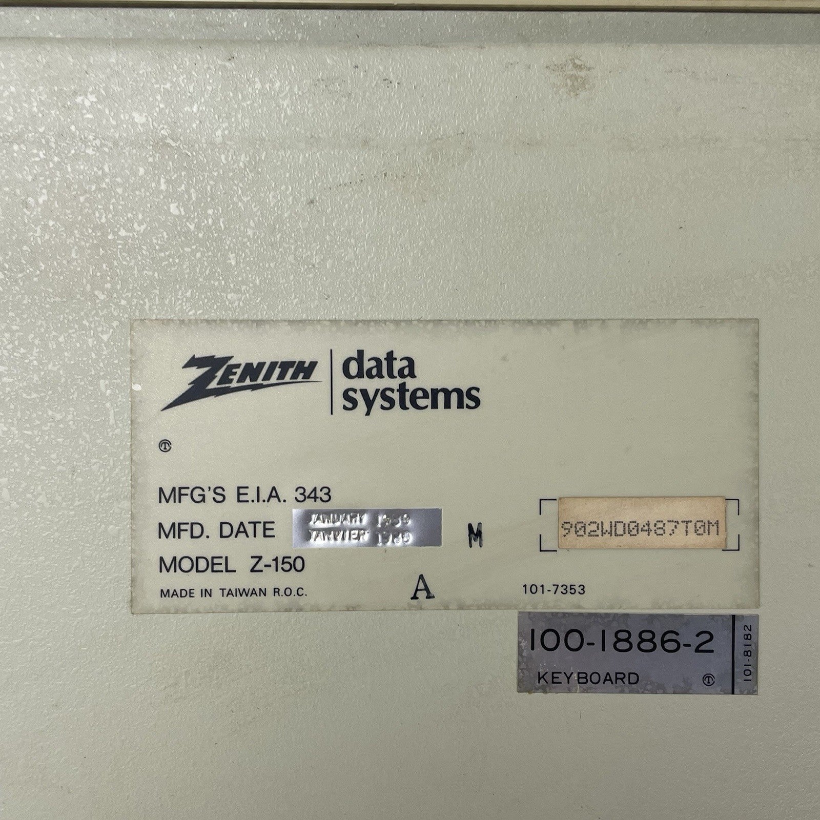 Zenith Data Systems Z-150 Keyboard Yellow Switches7