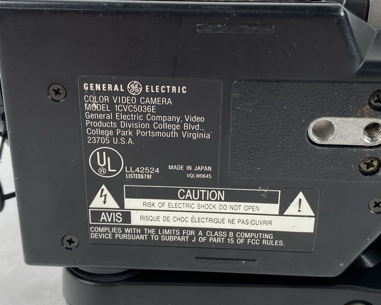 General Electric 1CVC5036E Newvicon Auto Focus Un tested